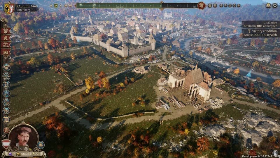 Aerial view of the medieval city and surrounding fields